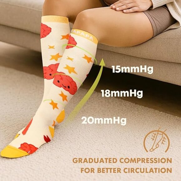 Cotton Compression Knee High Socks - Nurse Theme (2xl) - Picture 2 of 4